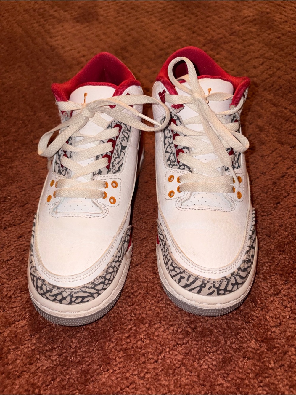 White and Red Retro Basketball Sneakers